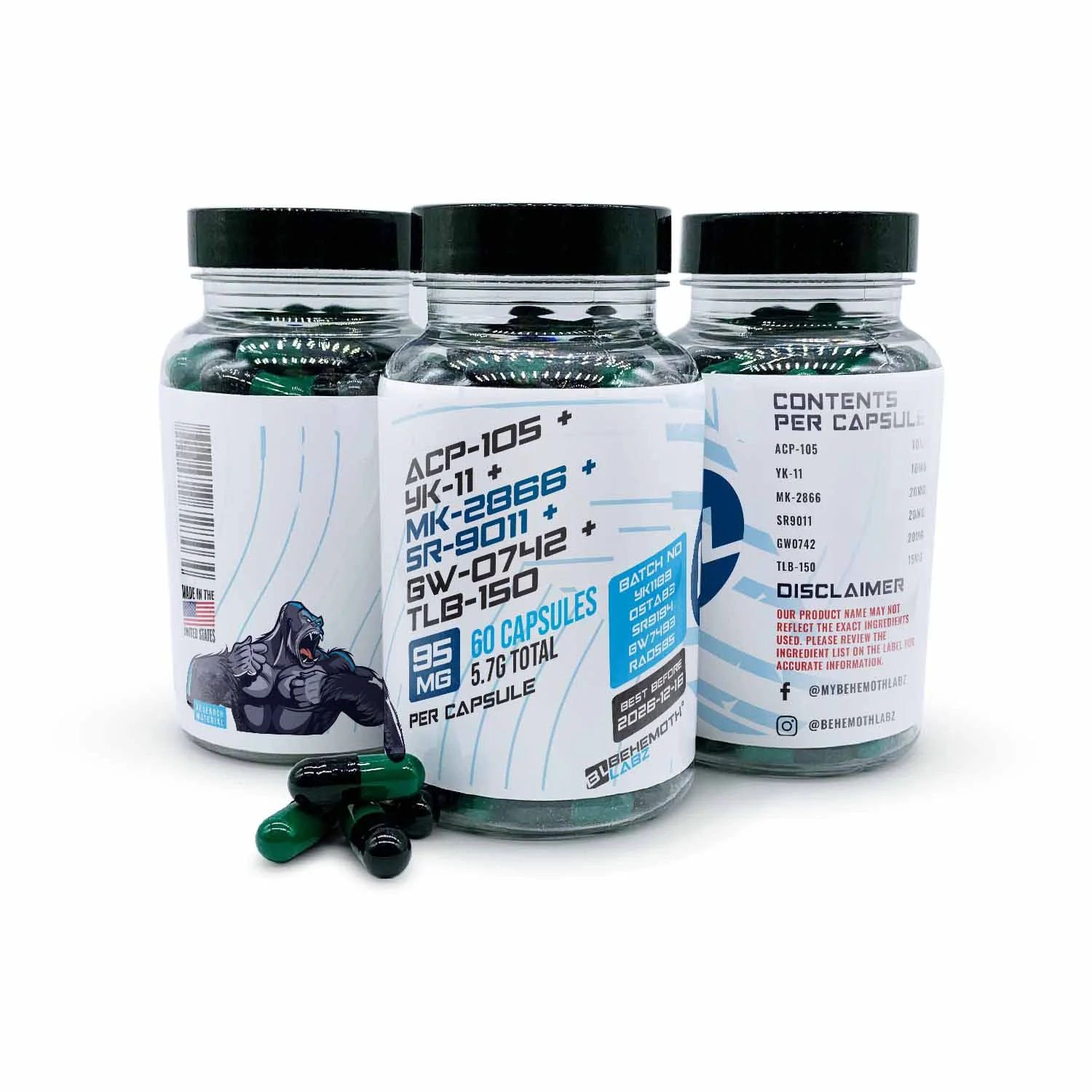 ACP-105 + YK-11 + MK-2866 + SR-9011 + GW-0742 + TLB-150 Capsules